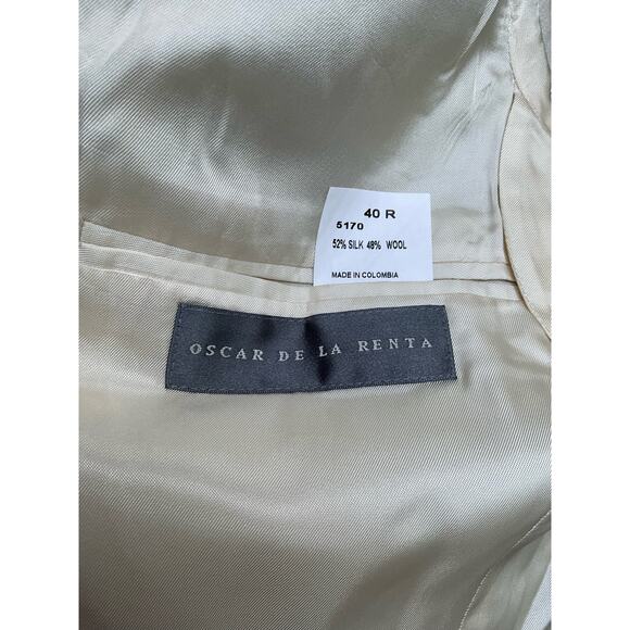 Oscar dela Renta Printed Silk Wool Blazer Jacket 40R - Picture 3 of 4